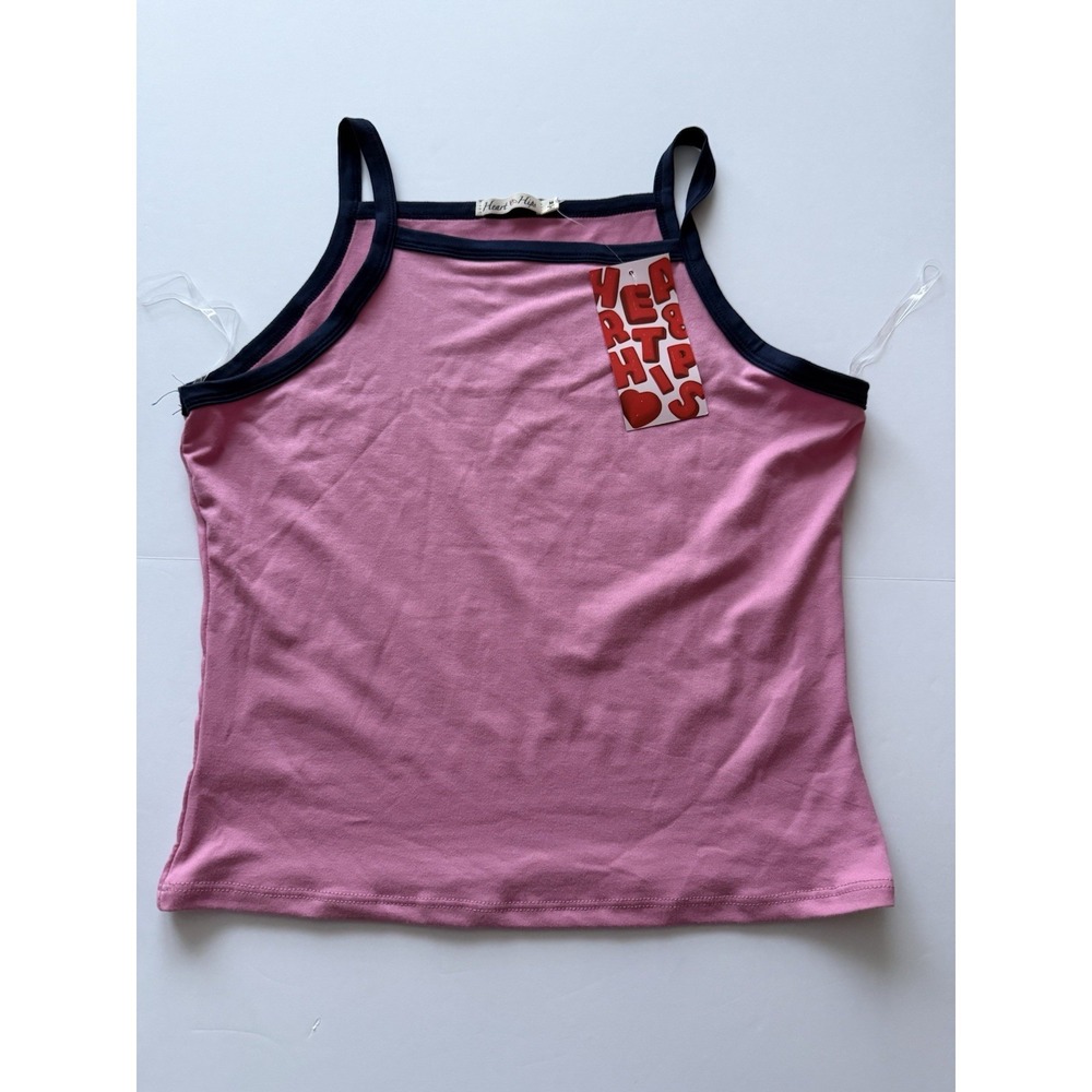 Hearts & Hips Women's Camisole Tank Top M Pink Stretch NWT